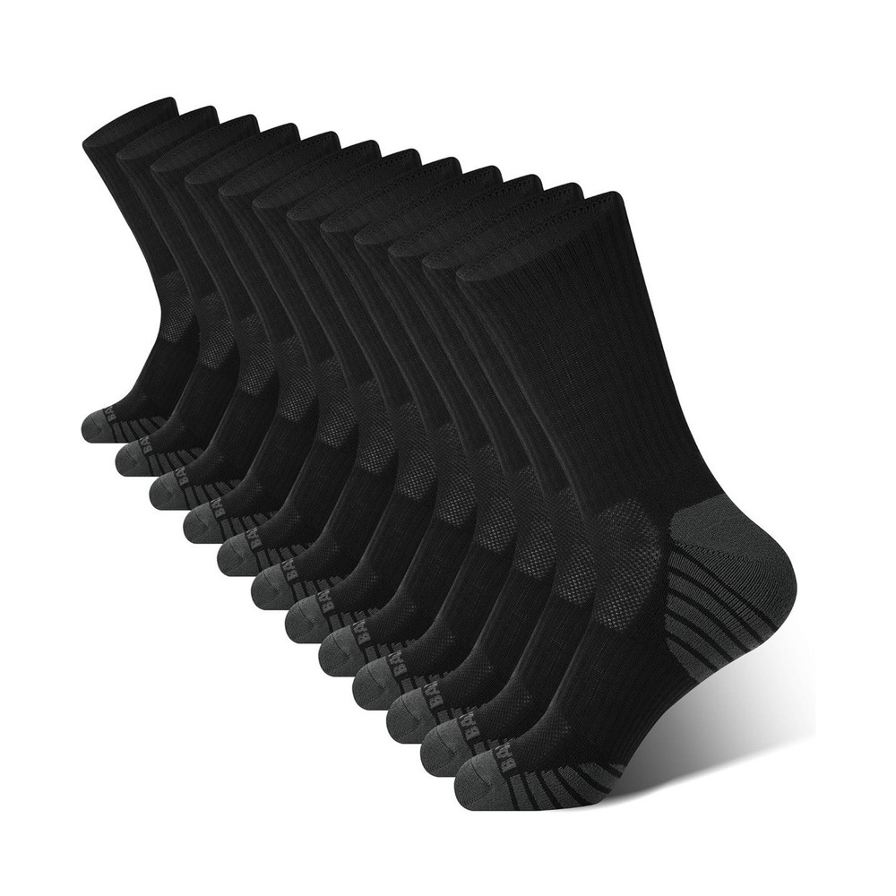 BAMBOO COOL Men Crew Socks Athletic Running 6 Pack NIP